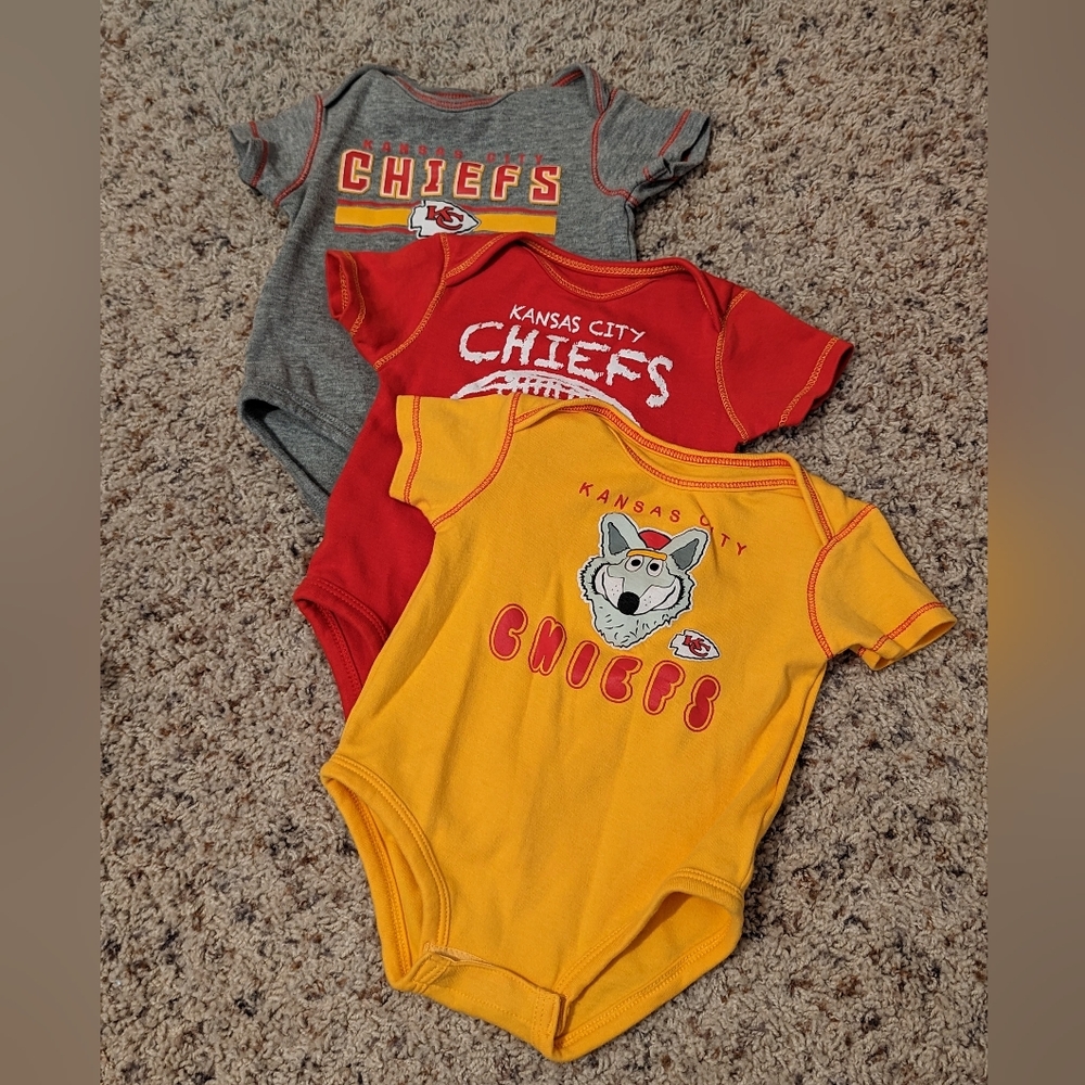 Kansas City Chiefs 3pk Onesies